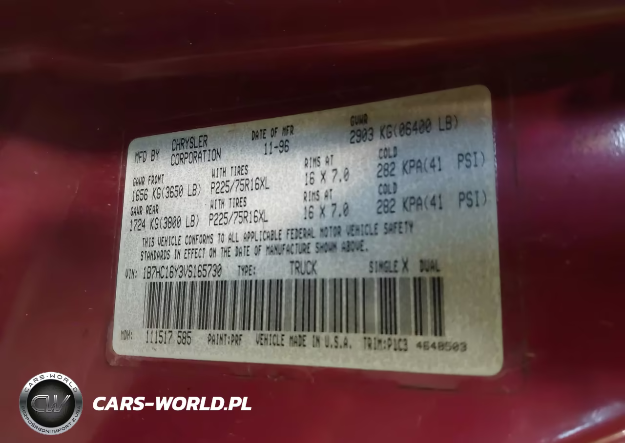 1997 Dodge Ram 1500 Lt VIN:1B7HC16Y3VS165730 - 9