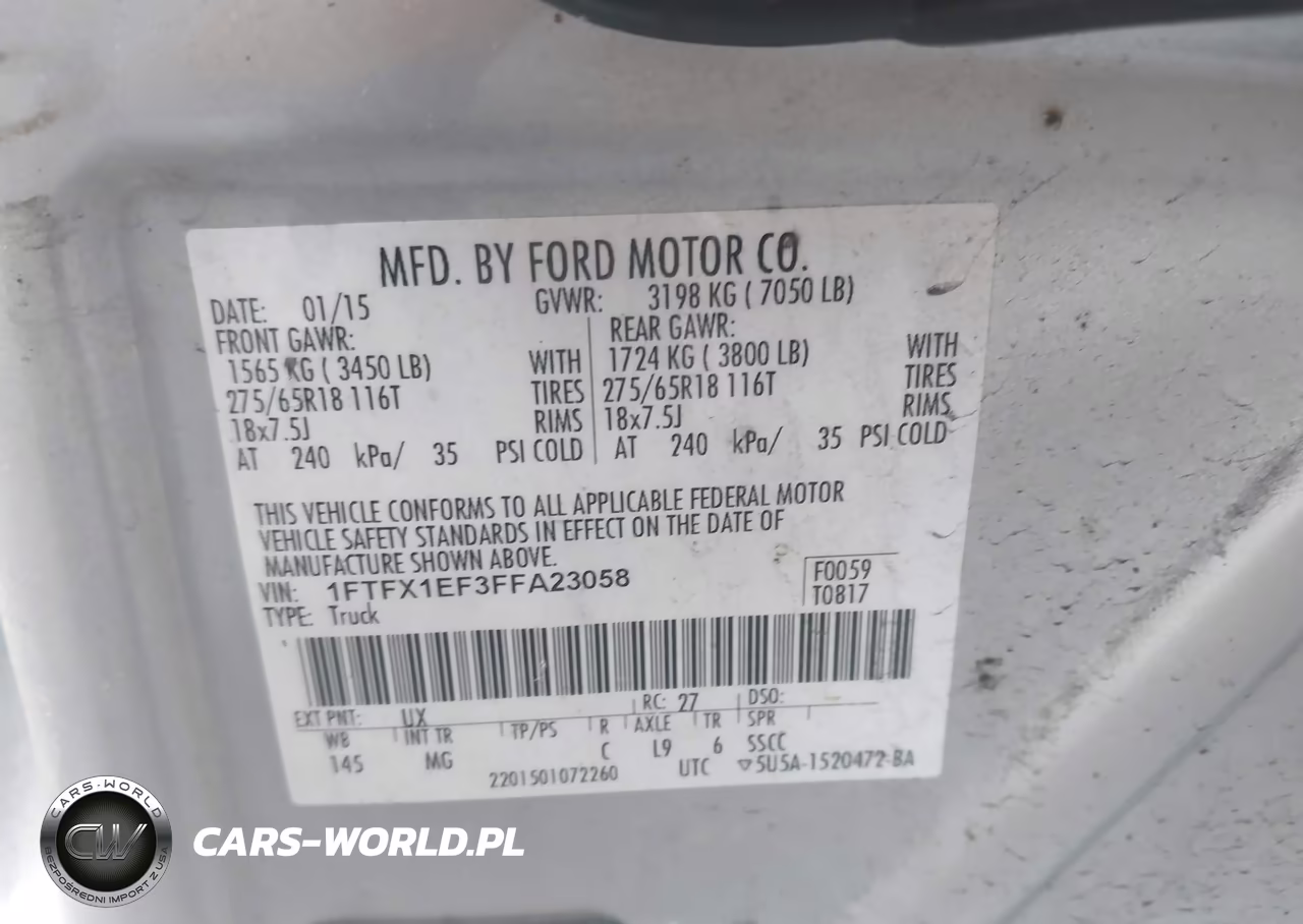 2015 Ford F-150 Xlt VIN:1FTFX1EF3FFA23058 - 9