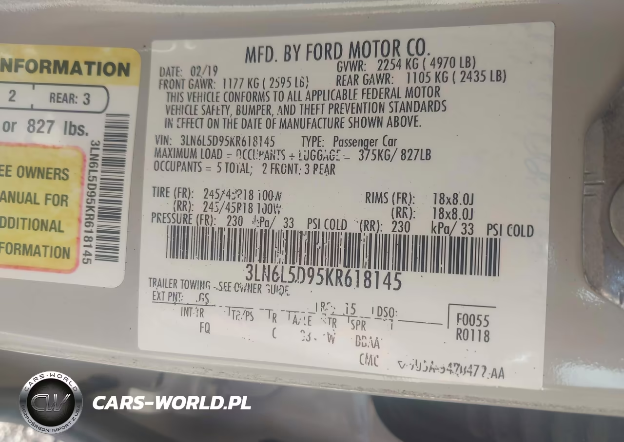 2019 Lincoln Mkz Reserve I VIN:3LN6L5D95KR618145 - 9
