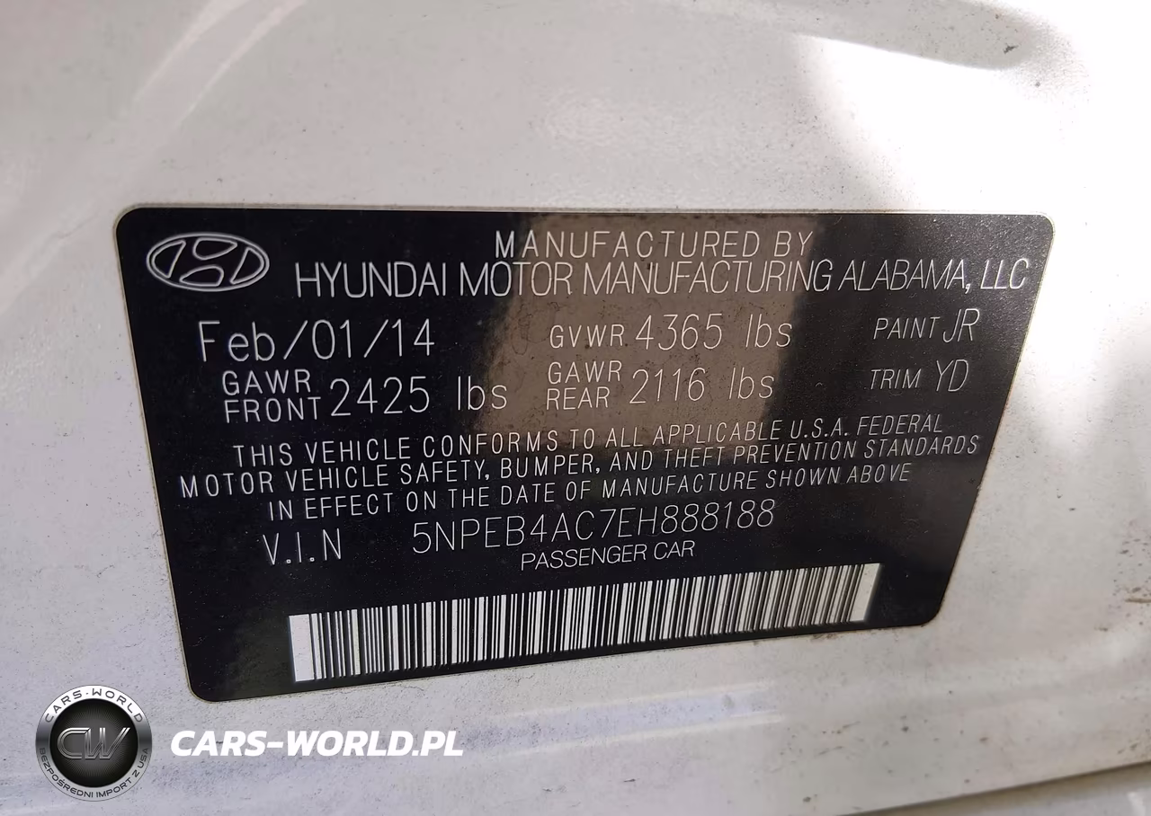 2014 Hyundai Sonata Gls VIN:5NPEB4AC7EH888188 - 9