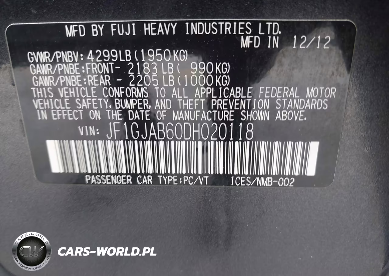 2013 Subaru Impreza 2.0I Premium VIN:JF1GJAB60DH020118 - 9