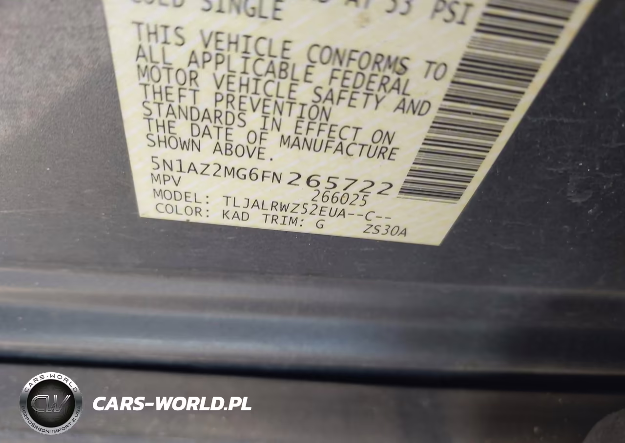 2015 Nissan Murano Sl VIN:5N1AZ2MG6FN265722 - 9