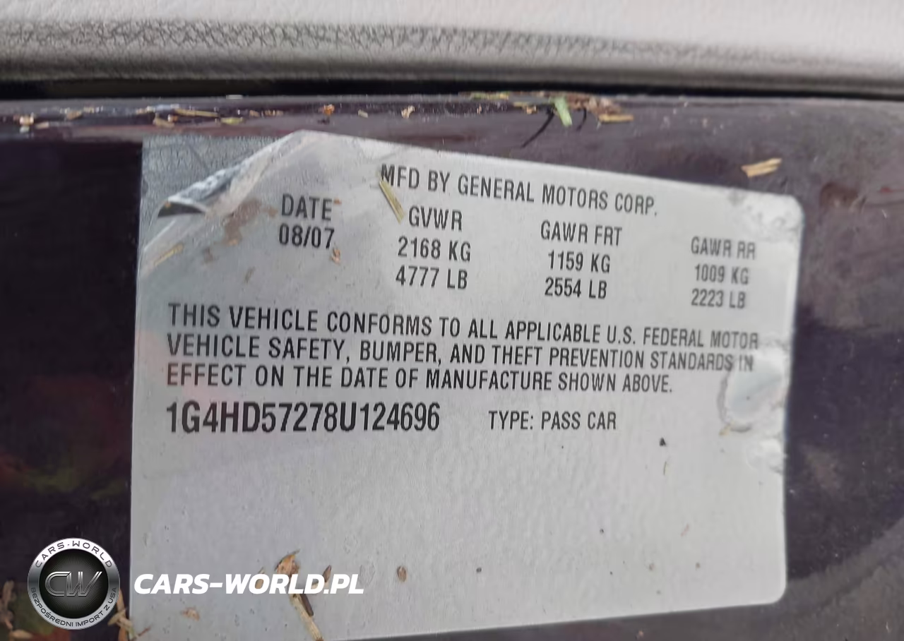 2008 Buick Lucerne Cxl VIN:1G4HD57278U124696 - 9