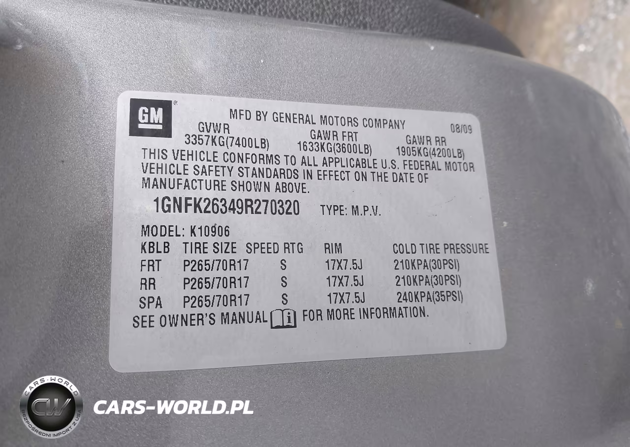 2009 Chevrolet Suburban 1500 Lt2 VIN:1GNFK26349R270320 - 9