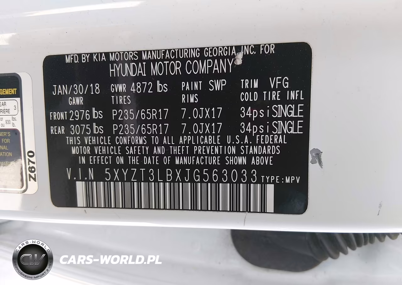 2018 Hyundai Santa Fe Sport 2.4L VIN:5XYZT3LBXJG563033 - 9