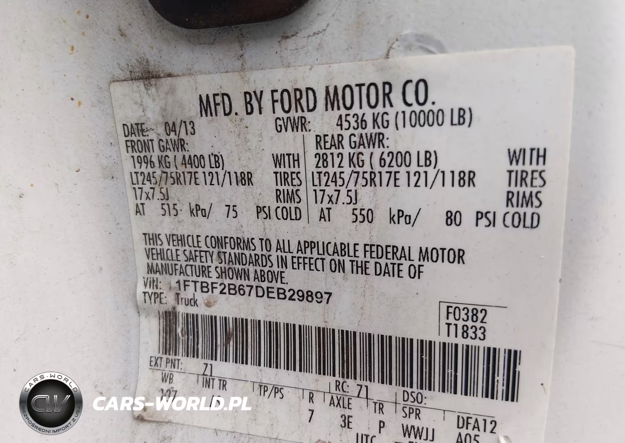 2013 Ford F-250 Xl VIN:1FTBF2B67DEB29897 - 9