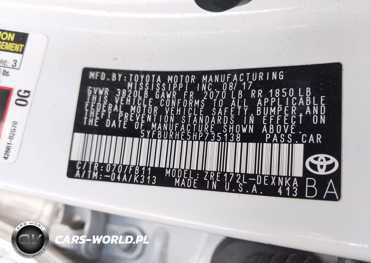 2017 Toyota Corolla Le VIN:5YFBURHE5HP735138 - 13