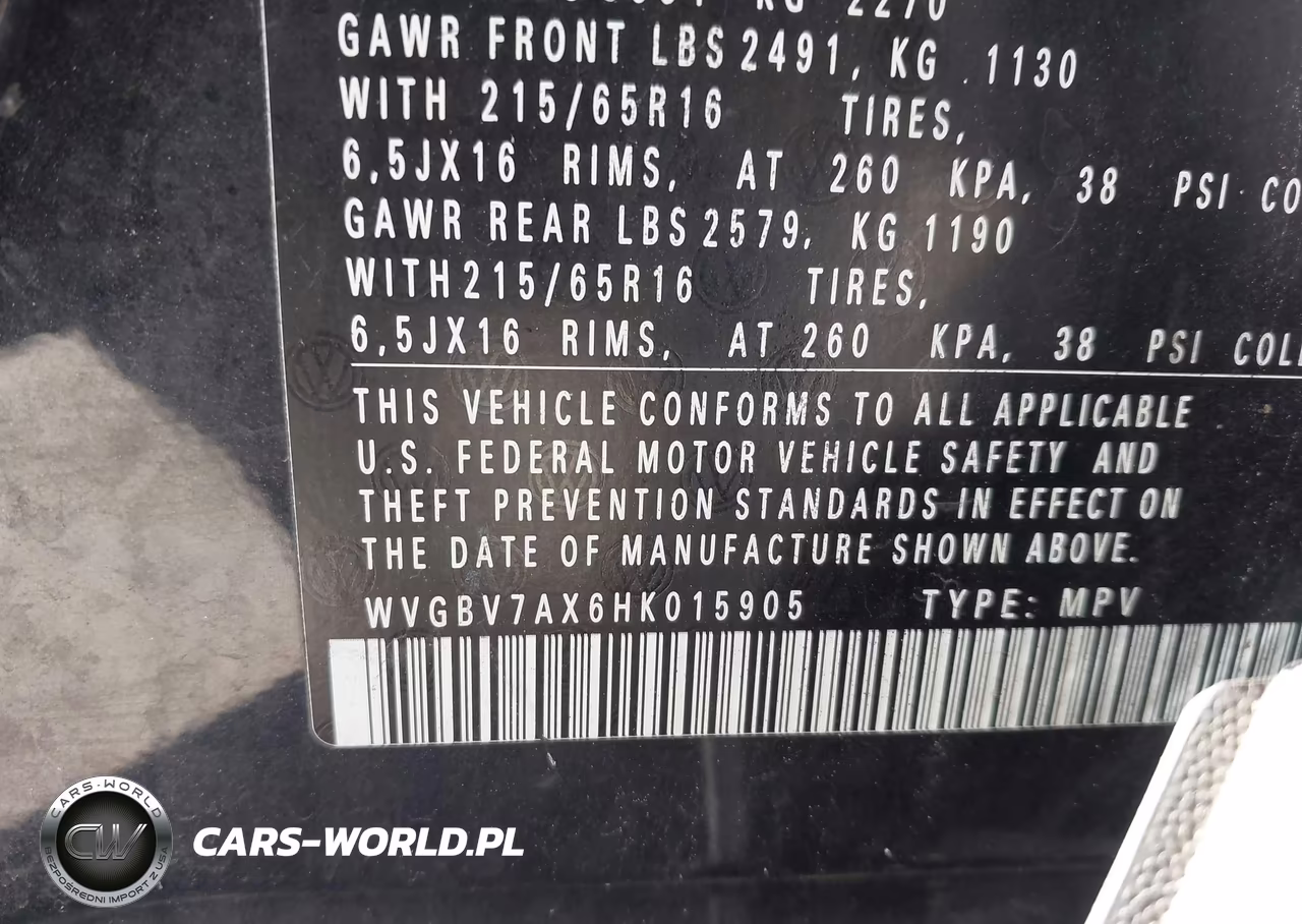 2017 Volkswagen Tiguan 2.0T-2.0T S VIN:WVGBV7AX6HK015905 - 9