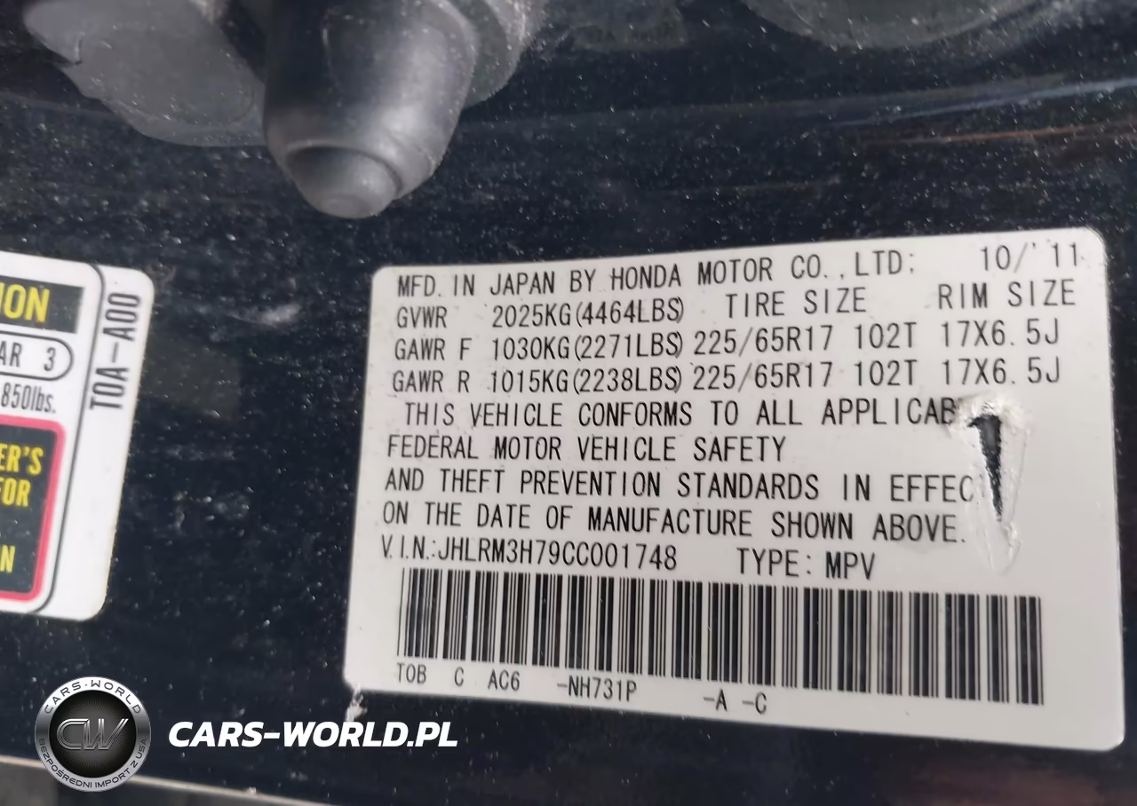 2012 Honda Cr-V Ex-L VIN:JHLRM3H79CC001748 - 9
