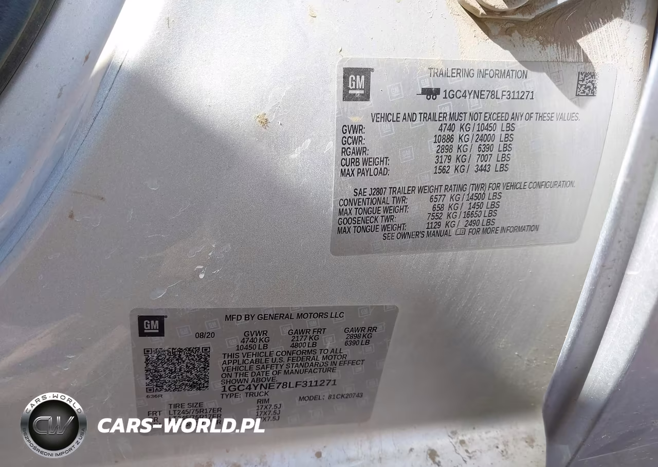2020 Chevrolet Silverado 2500Hd 4Wd Standard Bed Lt VIN:1GC4YNE78LF311271 - 8