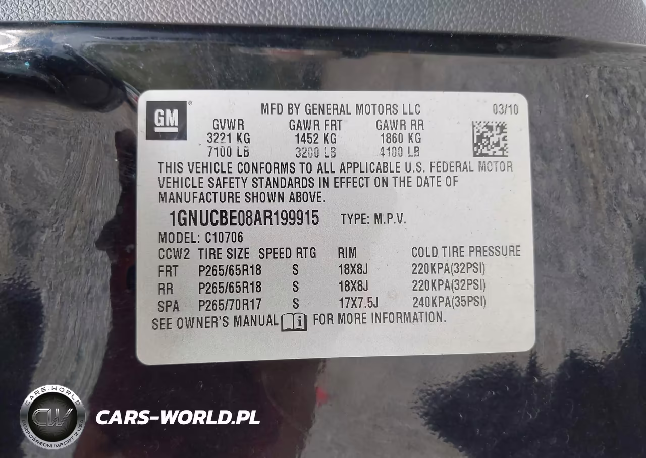 2010 Chevrolet Tahoe Lt VIN:1GNUCBE08AR199915 - 9
