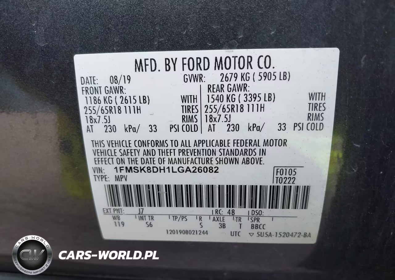 2020 Ford Explorer Xlt VIN:1FMSK8DH1LGA26082 - 9
