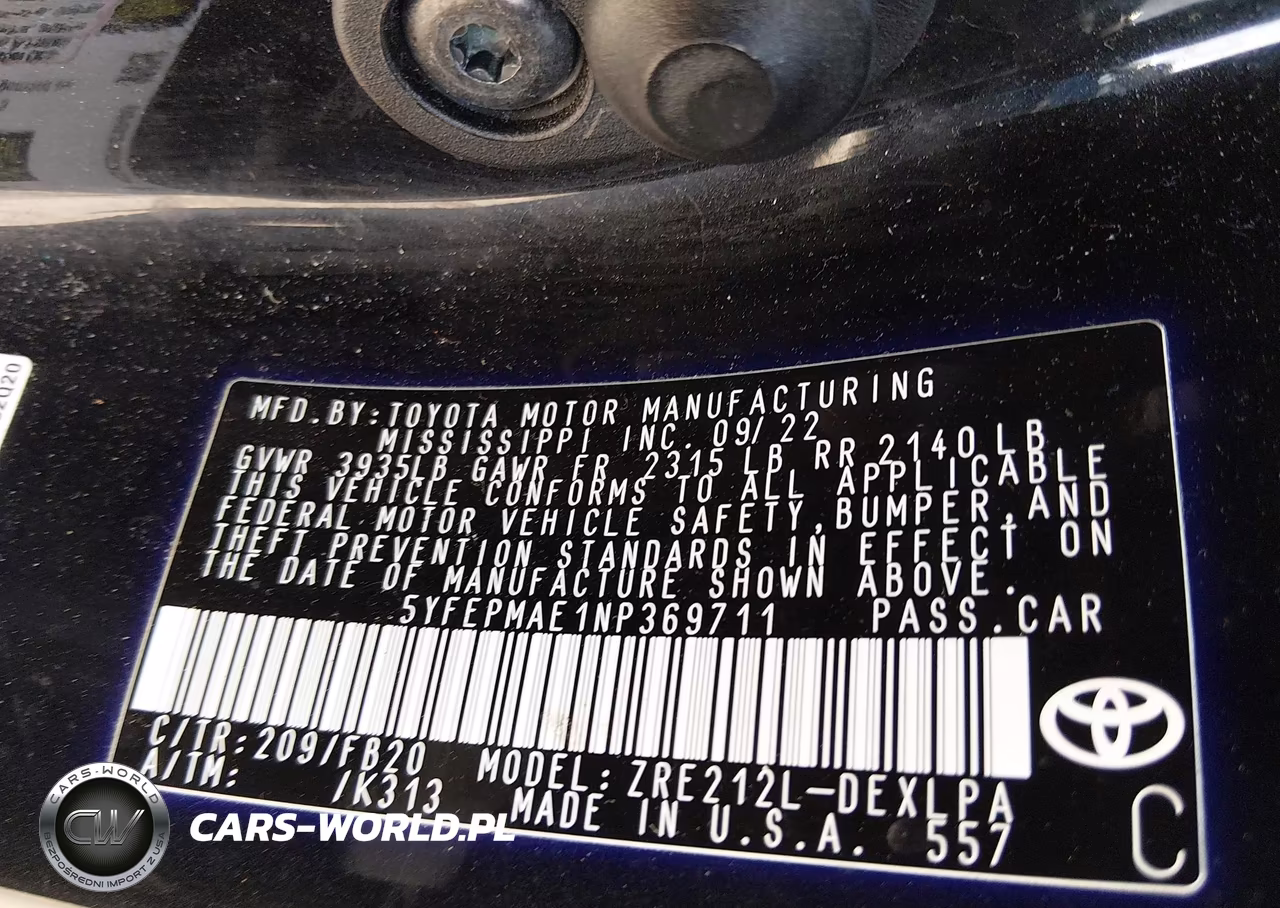 2022 Toyota Corolla Le VIN:5YFEPMAE1NP369711 - 9