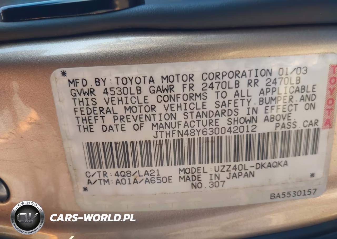 2003 Lexus Sc 430 VIN:JTHFN48Y630042012 - 9