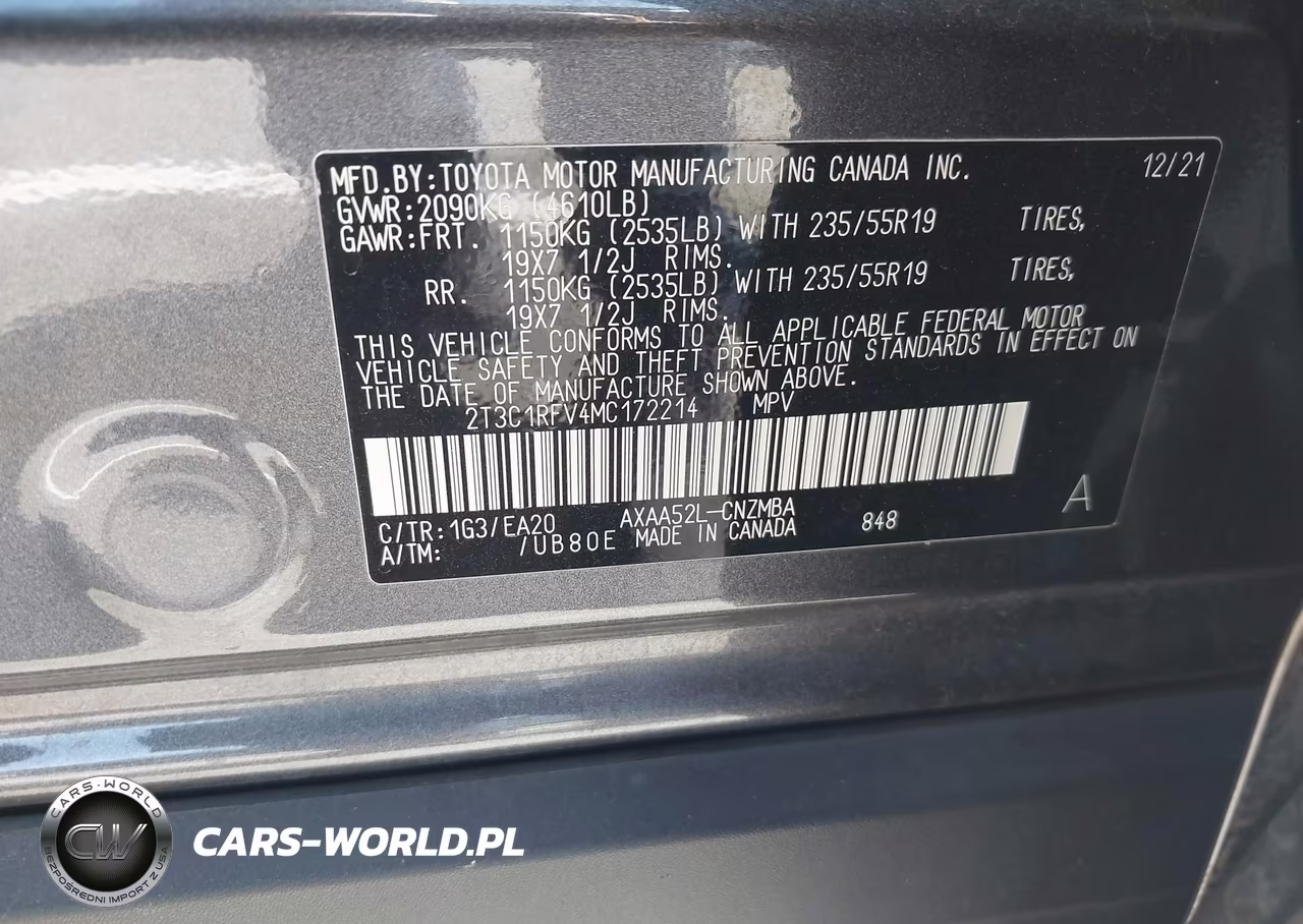 2021 Toyota Rav4 Xle Premium VIN:2T3C1RFV4MC172214 - 9