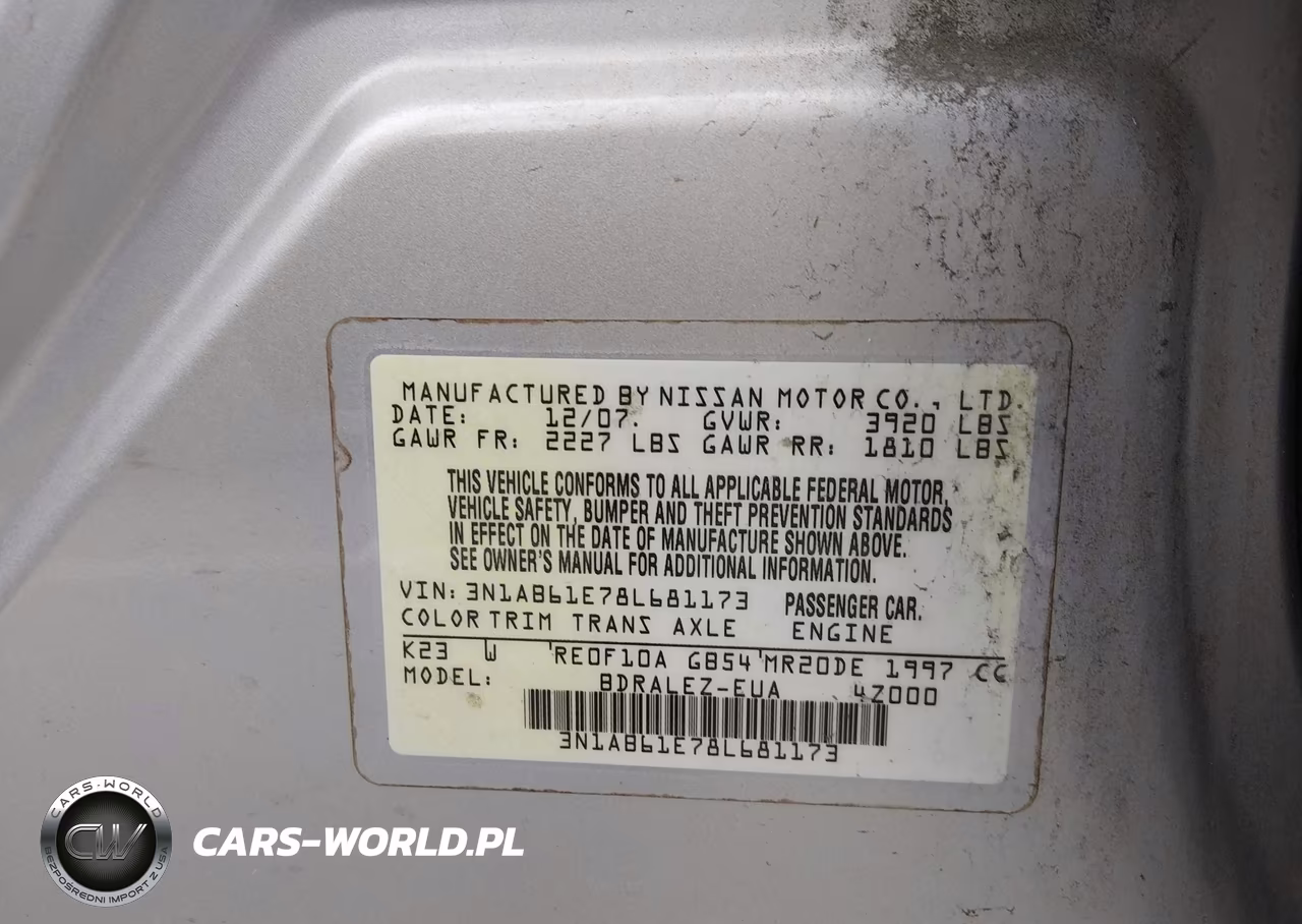 2008 Nissan Sentra 2.0S VIN:3N1AB61E78L681173 - 9
