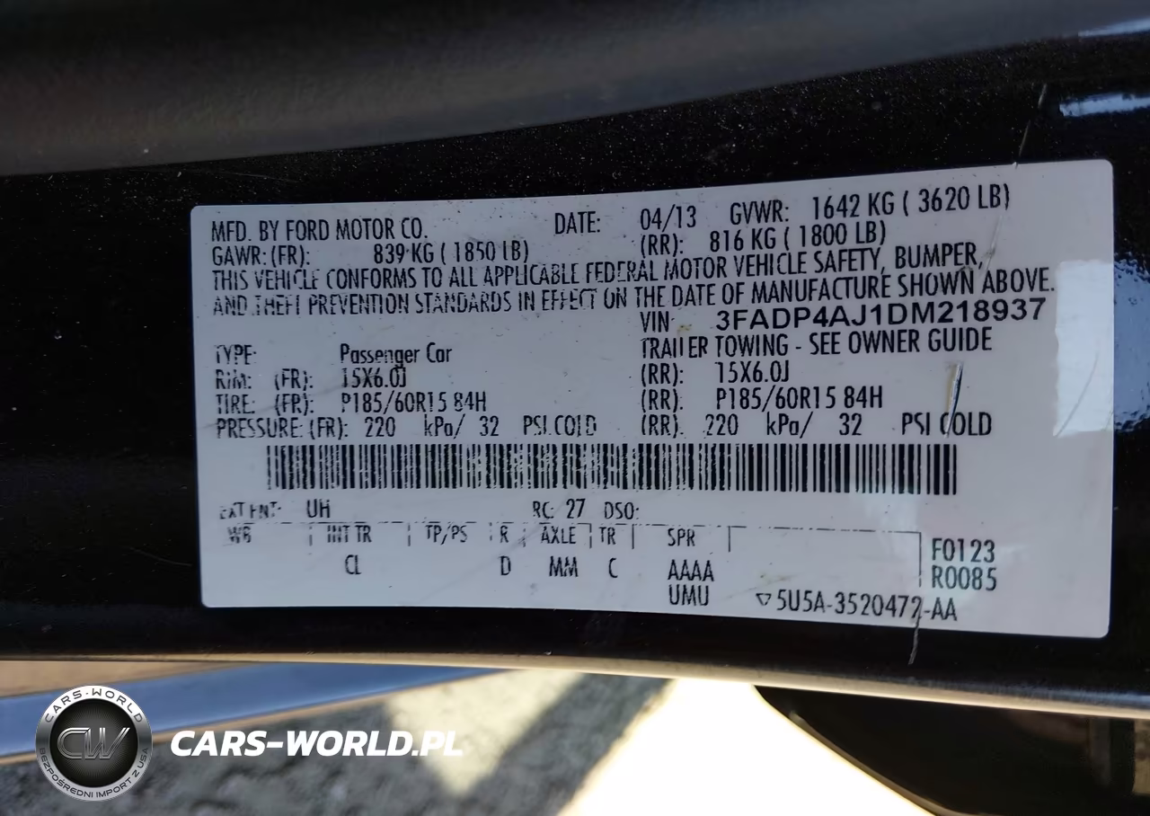 2013 Ford Fiesta S VIN:3FADP4AJ1DM218937 - 9