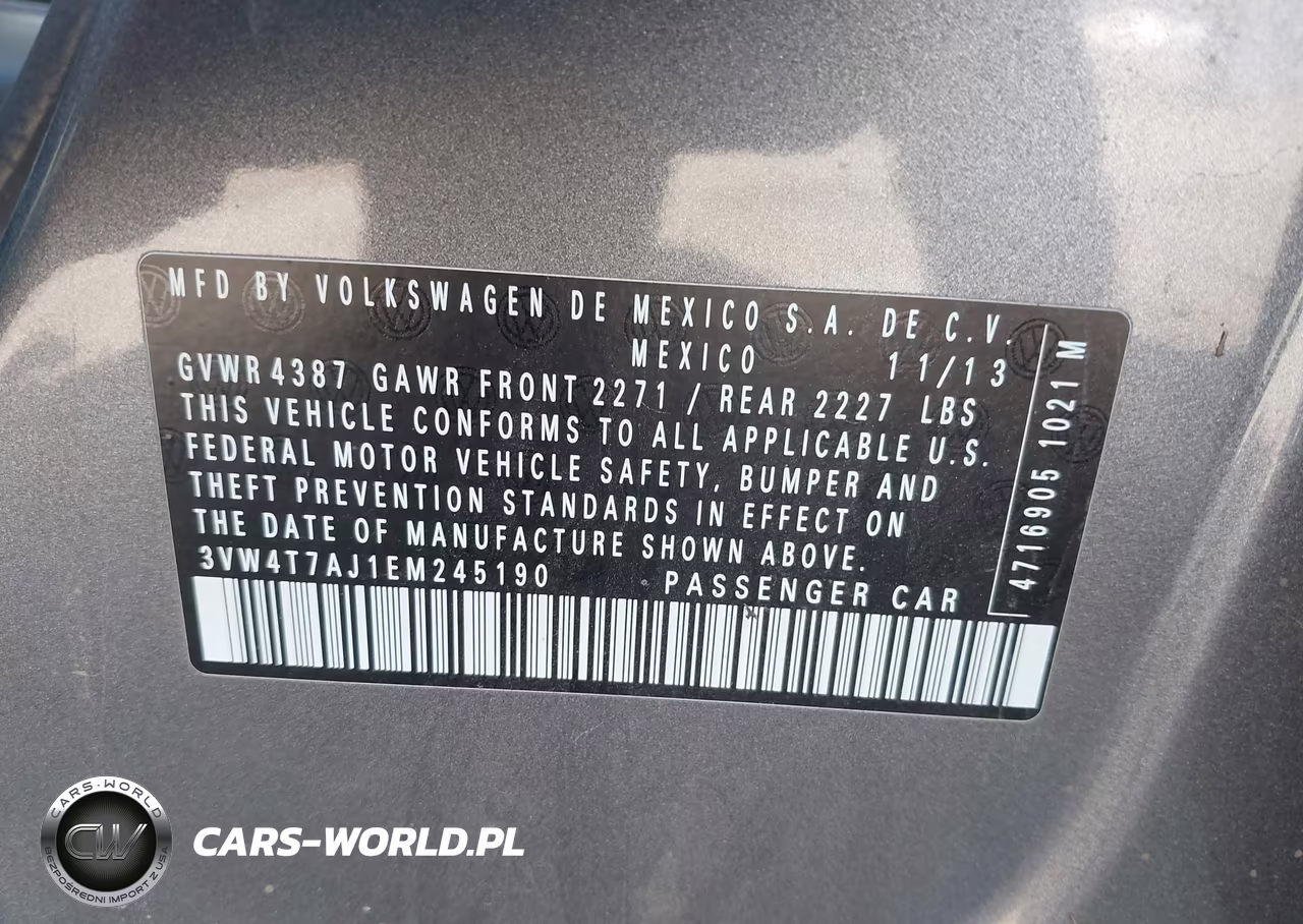 2014 Volkswagen Jetta Gli VIN:3VW4T7AJ1EM245190 - 9