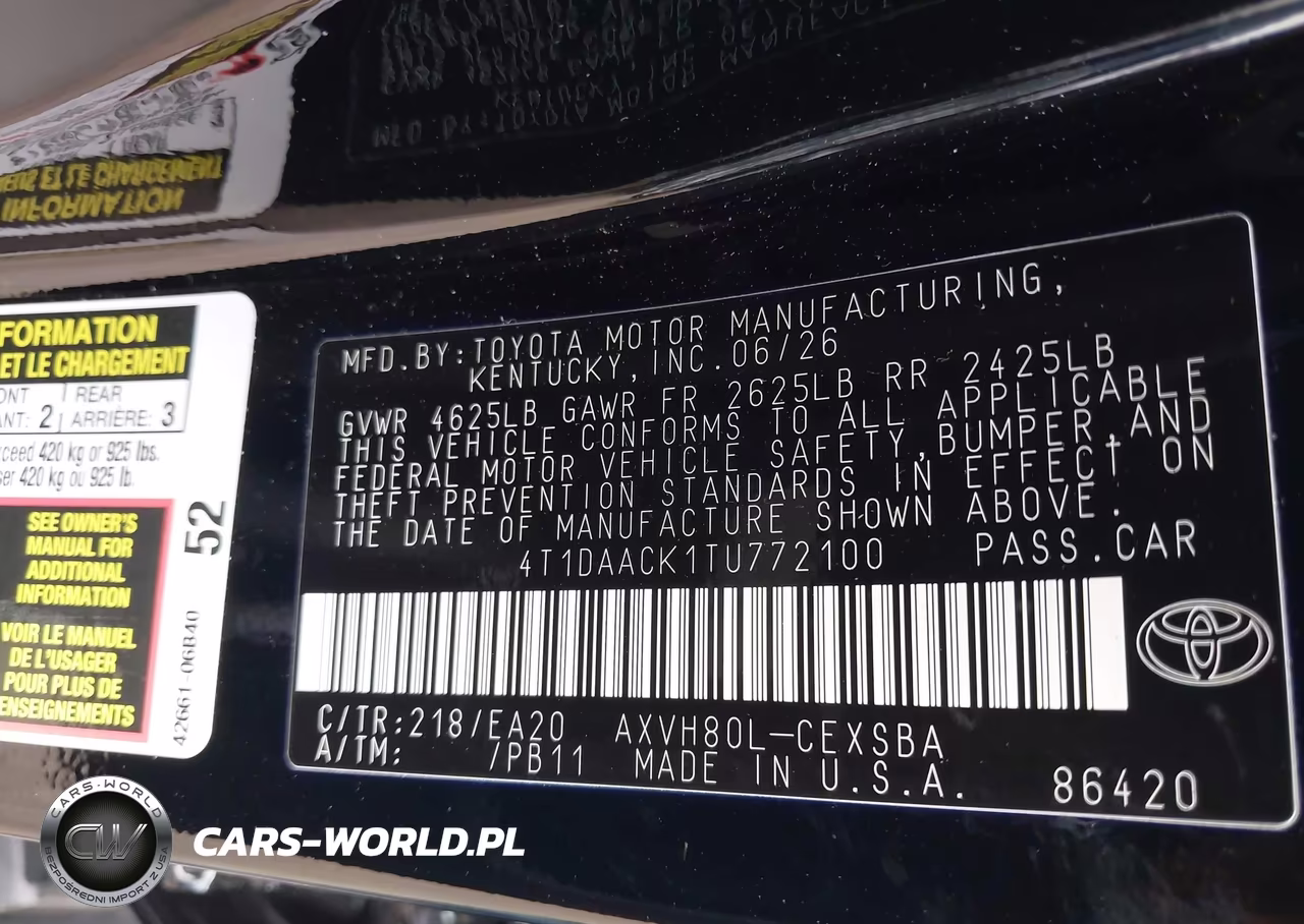 2026 Toyota Camry Se VIN:4T1DAACK1TU772100 - 9