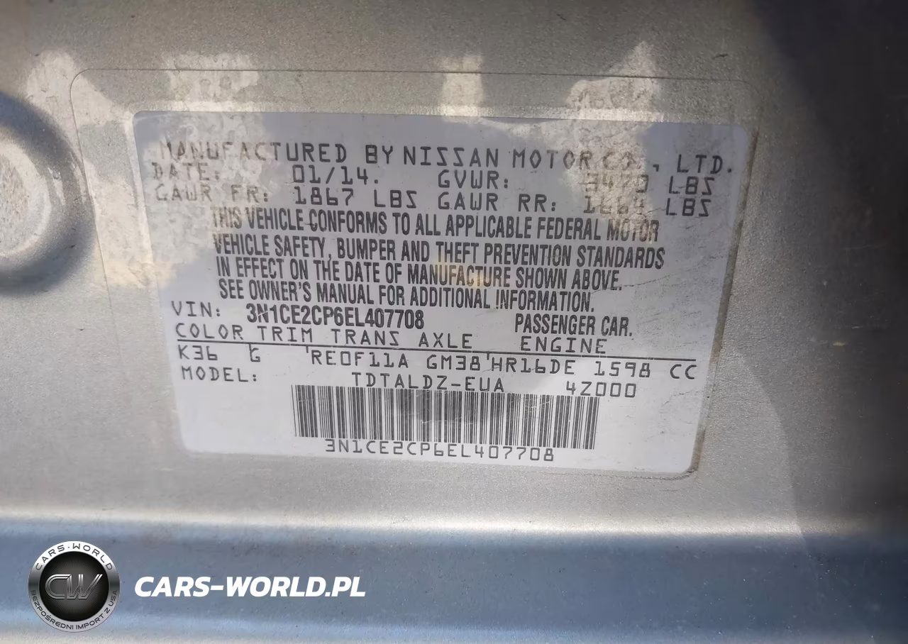2014 Nissan Versa Note S (Sr)-S Plus-Sv VIN:3N1CE2CP6EL407708 - 9
