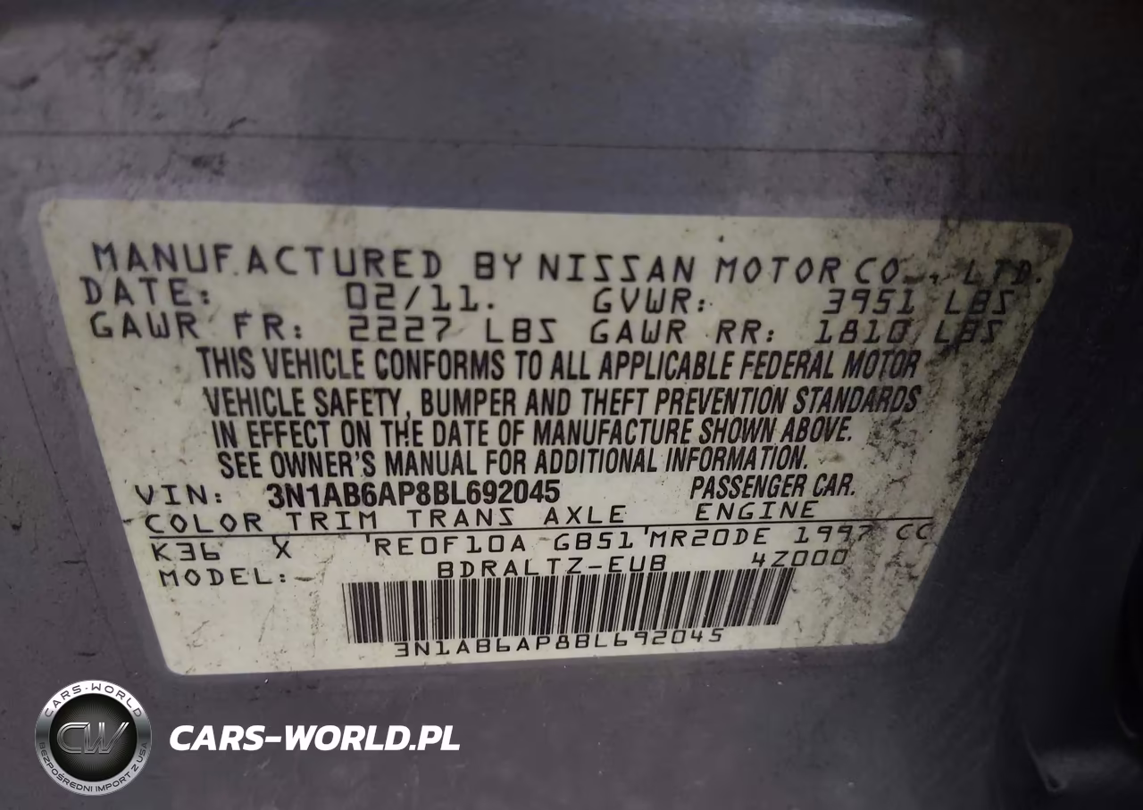2011 Nissan Sentra 2.0S VIN:3N1AB6AP8BL692045 - 9