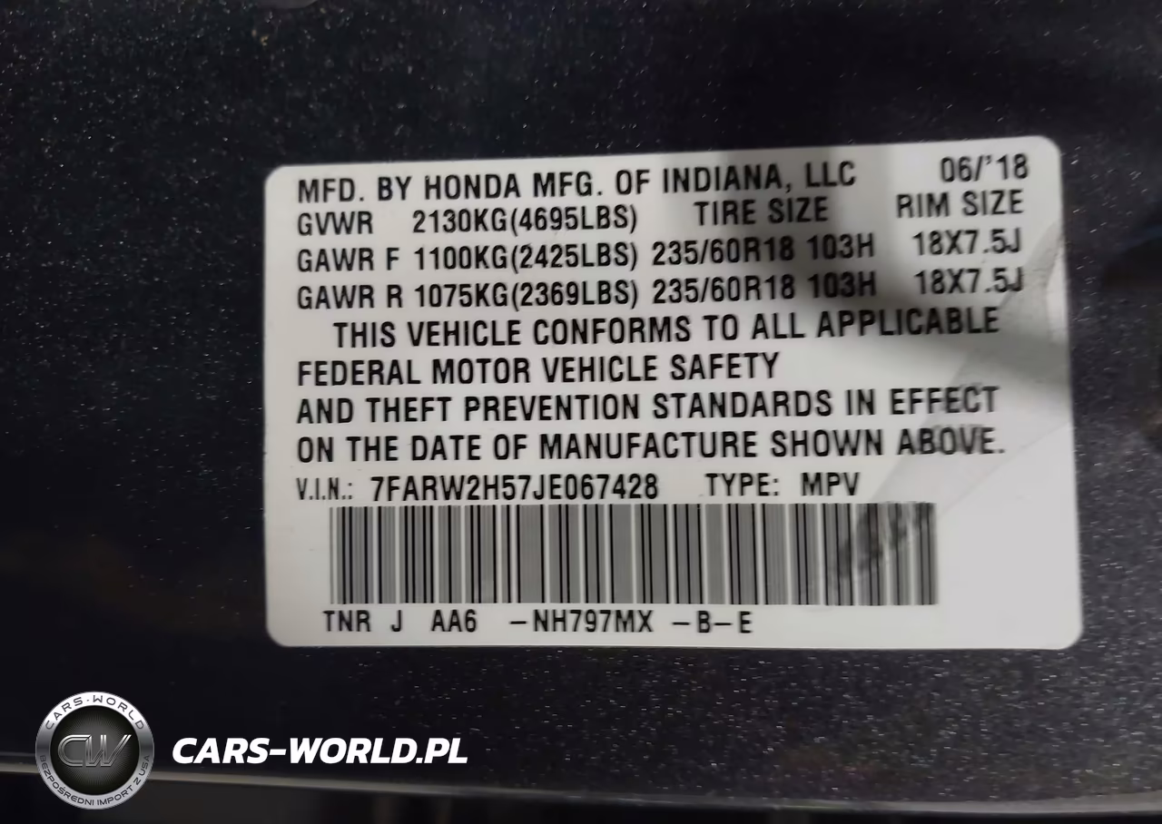 2018 Honda Cr-V Ex VIN:7FARW2H57JE067428 - 9