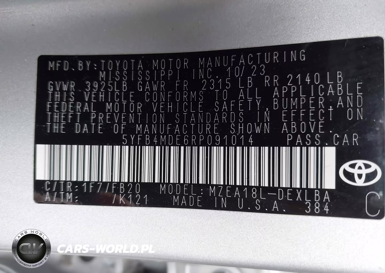 2024 Toyota Corolla Le VIN:5YFB4MDE6RP091014 - 9