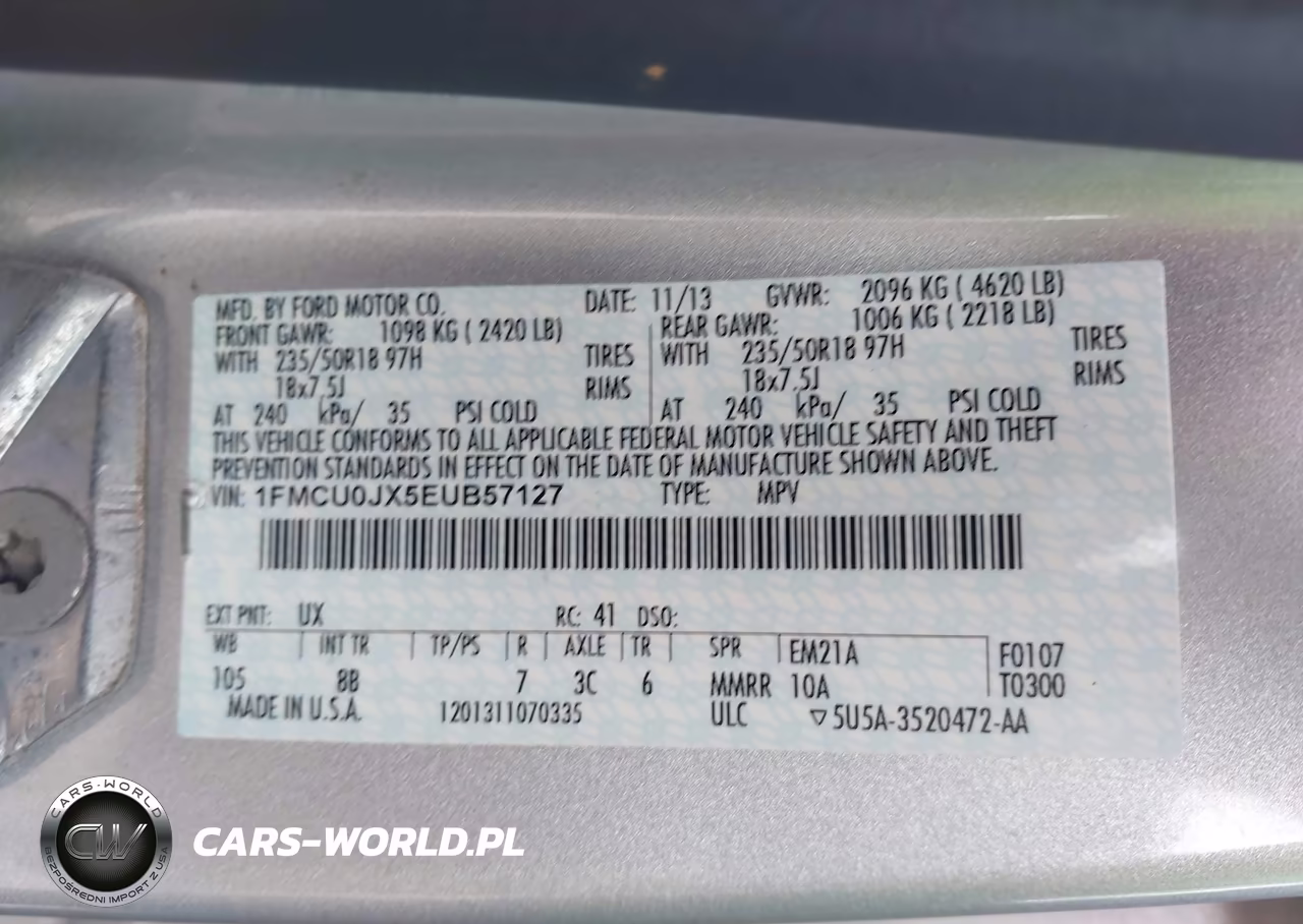 2014 Ford Escape Titanium VIN:1FMCU0JX5EUB57127 - 9
