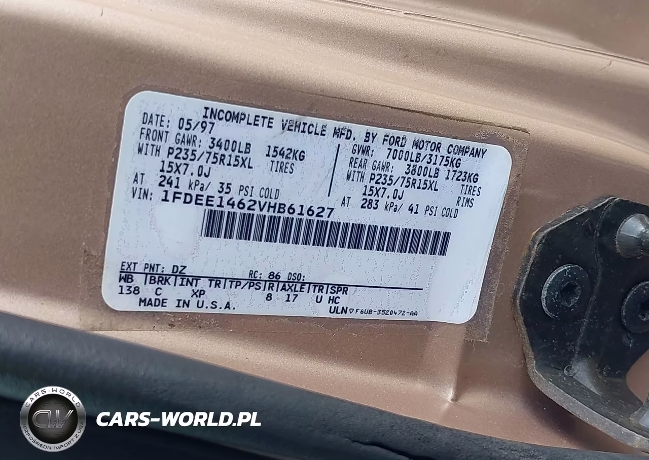 1997 Ford E-150 Standard VIN:1FDEE1462VHB61627 - 9