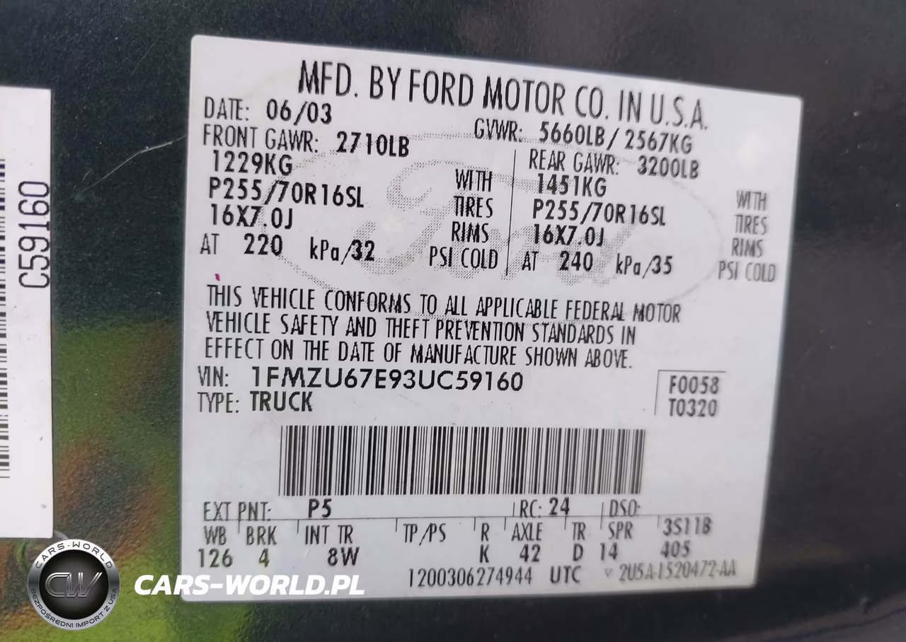 2003 Ford Explorer Sport Trac Xls-Xlt VIN:1FMZU67E93UC59160 - 9