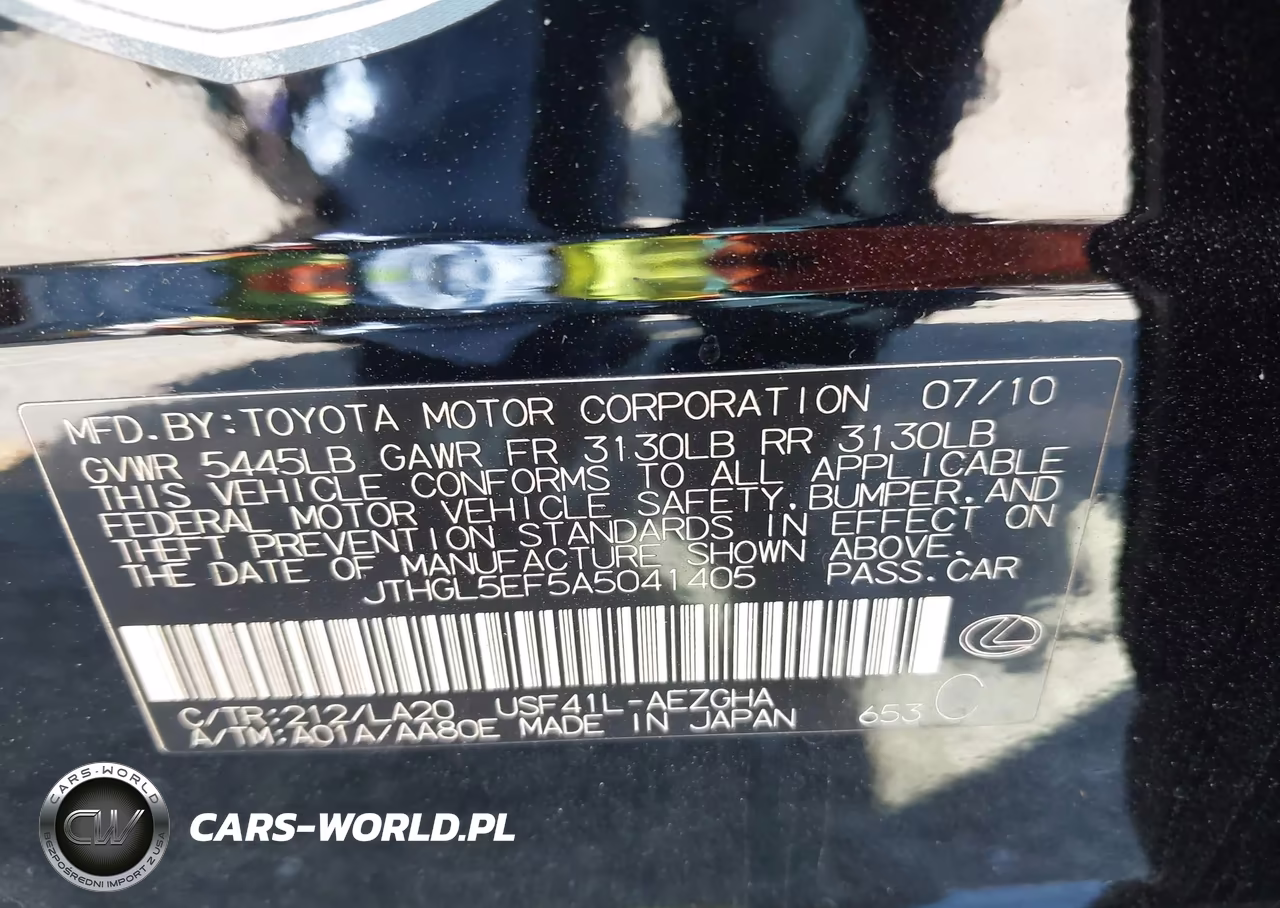 2010 Lexus Ls 460 L VIN:JTHGL5EF5A5041405 - 9