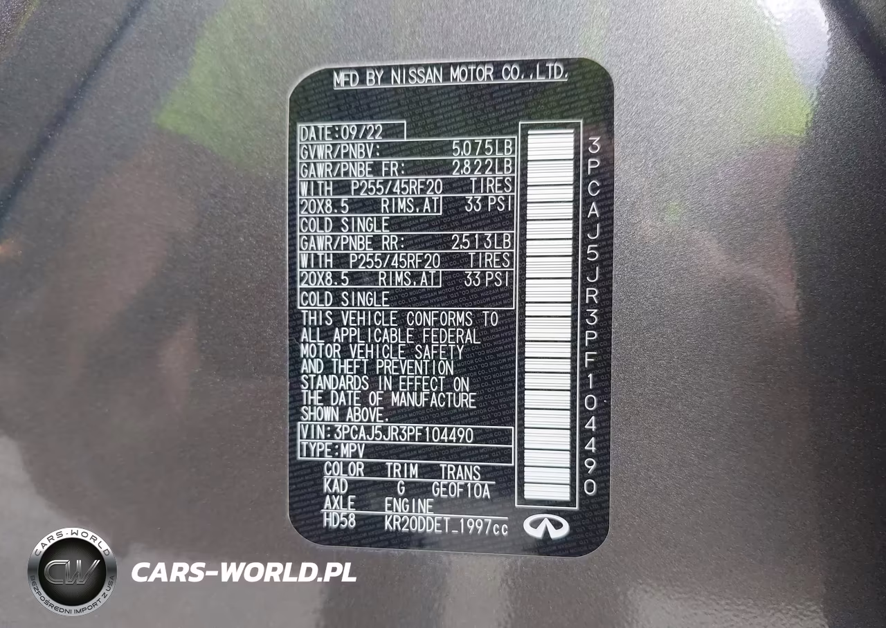 2023 Infiniti Qx55 Luxe Awd VIN:3PCAJ5JR3PF104490 - 9