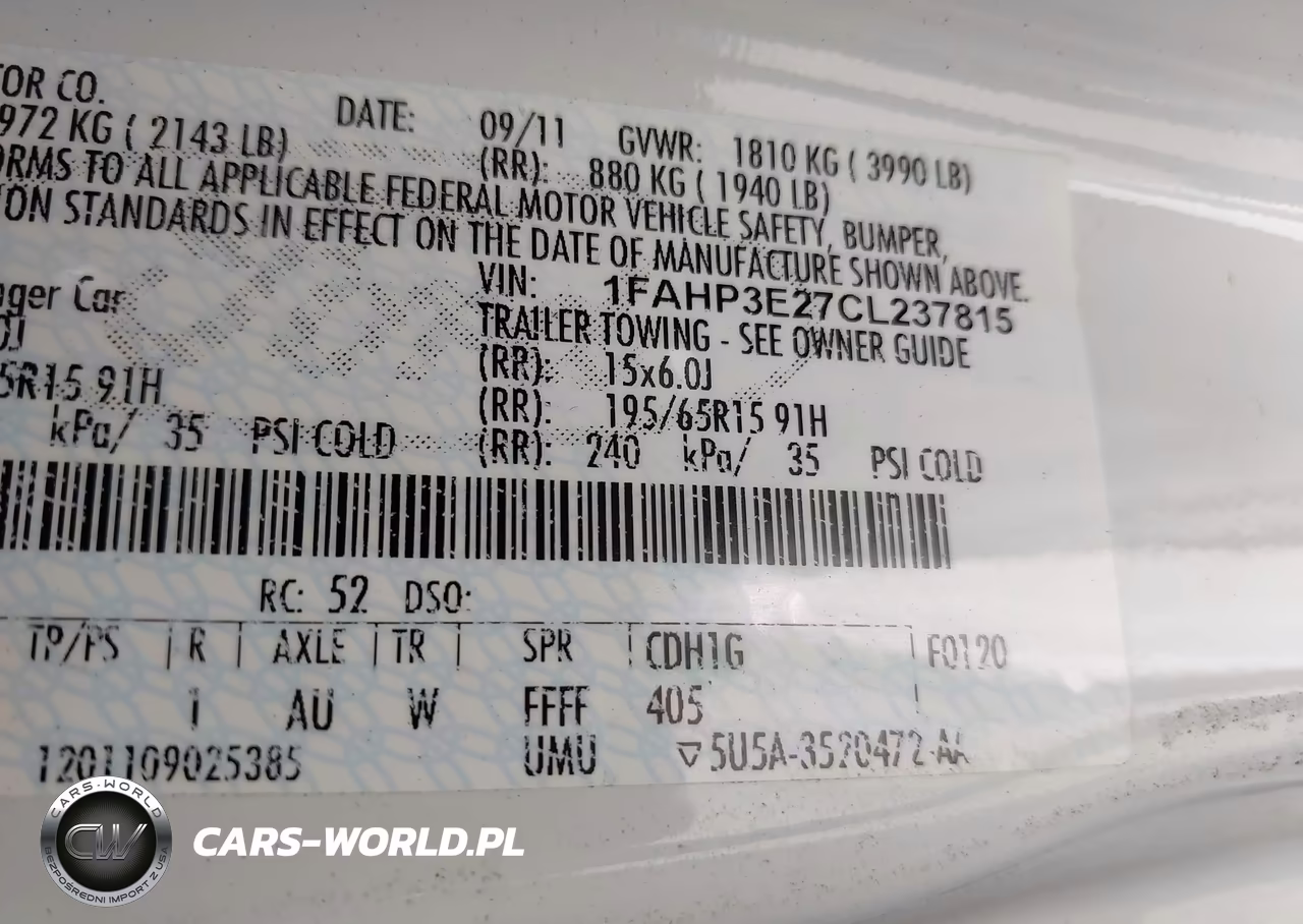2012 Ford Focus S VIN:1FAHP3E27CL237815 - 9