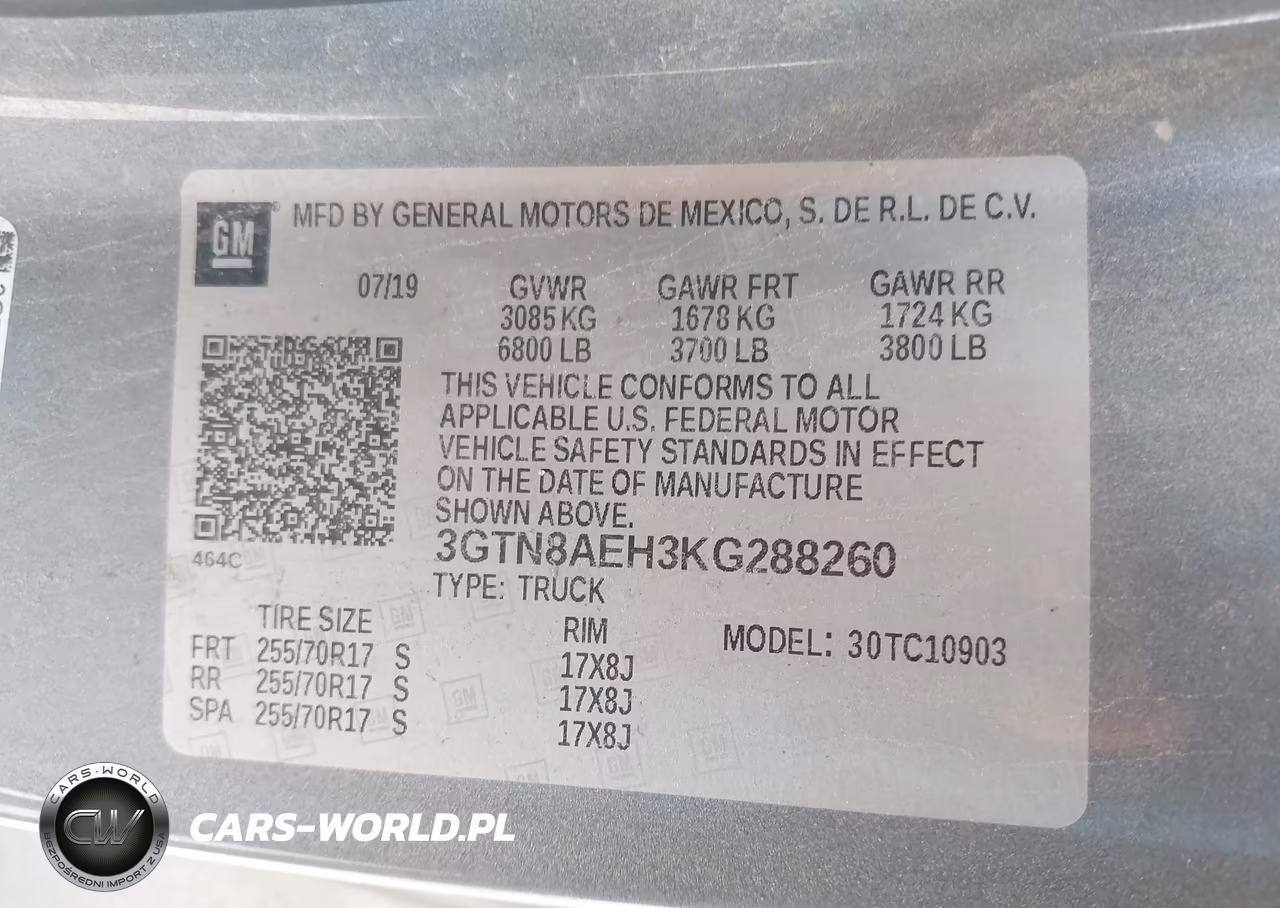 2019 GMC Sierra 1500 VIN:3GTN8AEH3KG288260 - 9