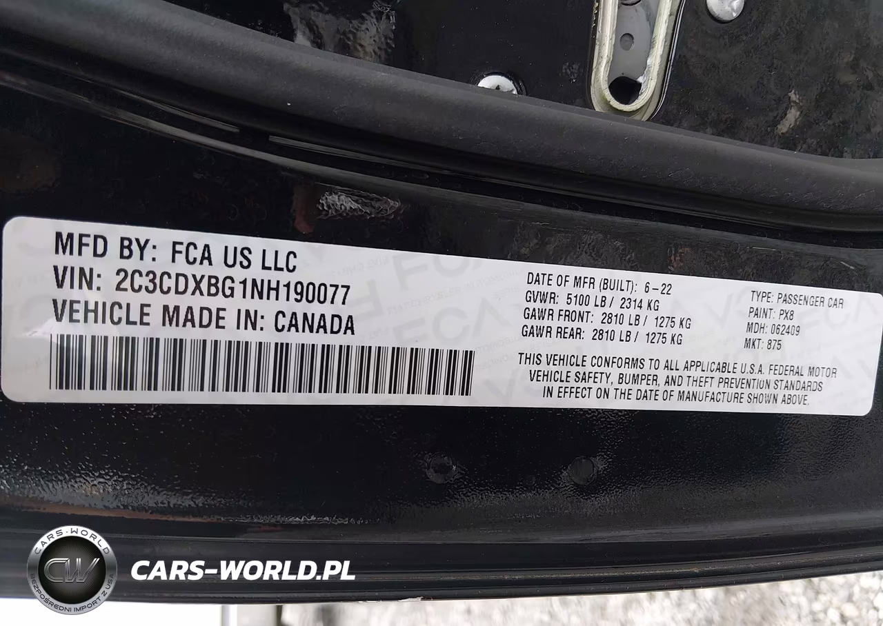 2022 Dodge Charger Sxt Rwd VIN:2C3CDXBG1NH190077 - 9