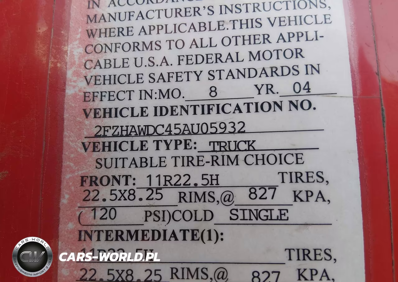 2005 Sterling Truck Lt 8500 VIN:2FZHAWDC45AU05932 - 8