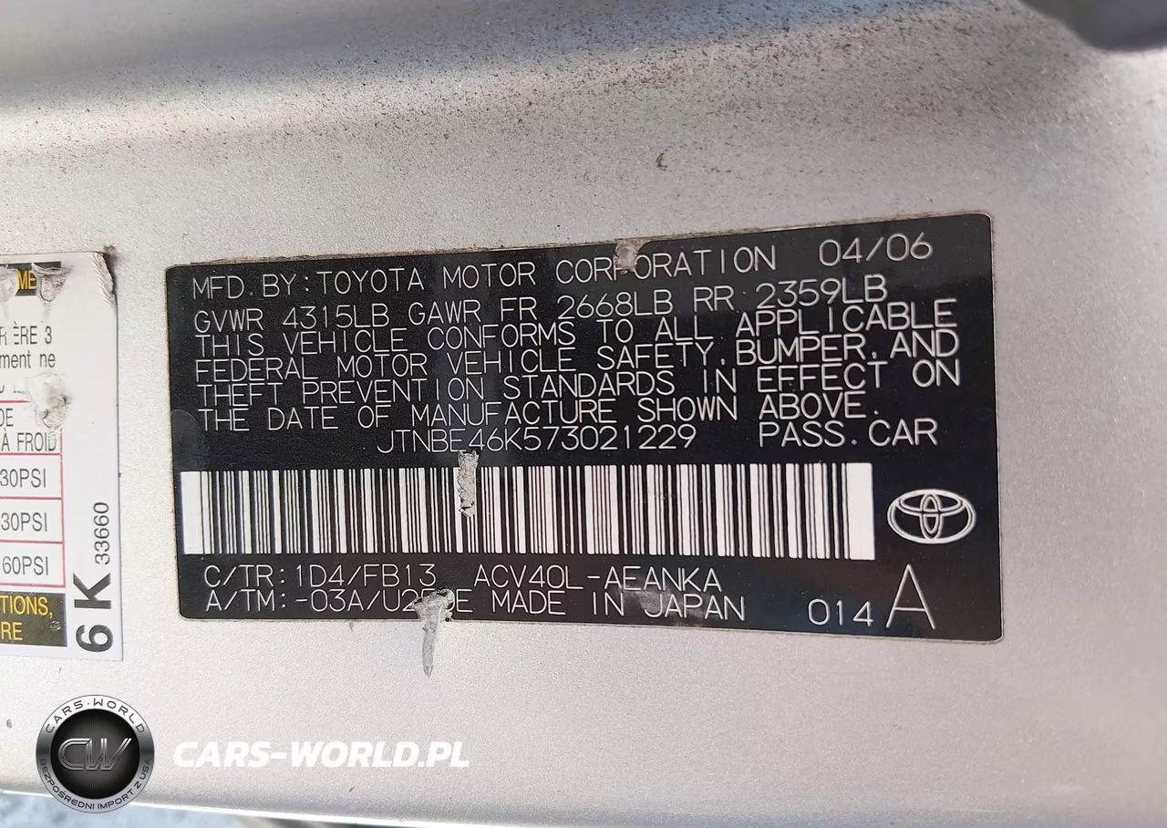 2007 Toyota Camry Le VIN:JTNBE46K573021229 - 9