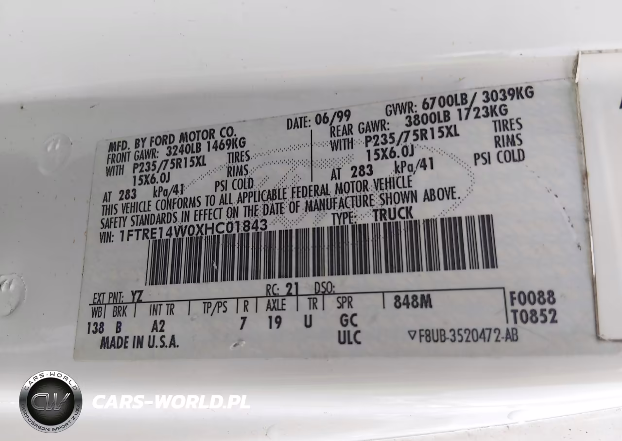 1999 Ford E-150 Commercial-Recreational VIN:1FTRE14W0XHC01843 - 9