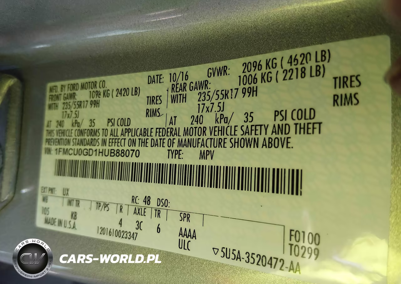 2017 Ford Escape Se VIN:1FMCU0GD1HUB88070 - 9