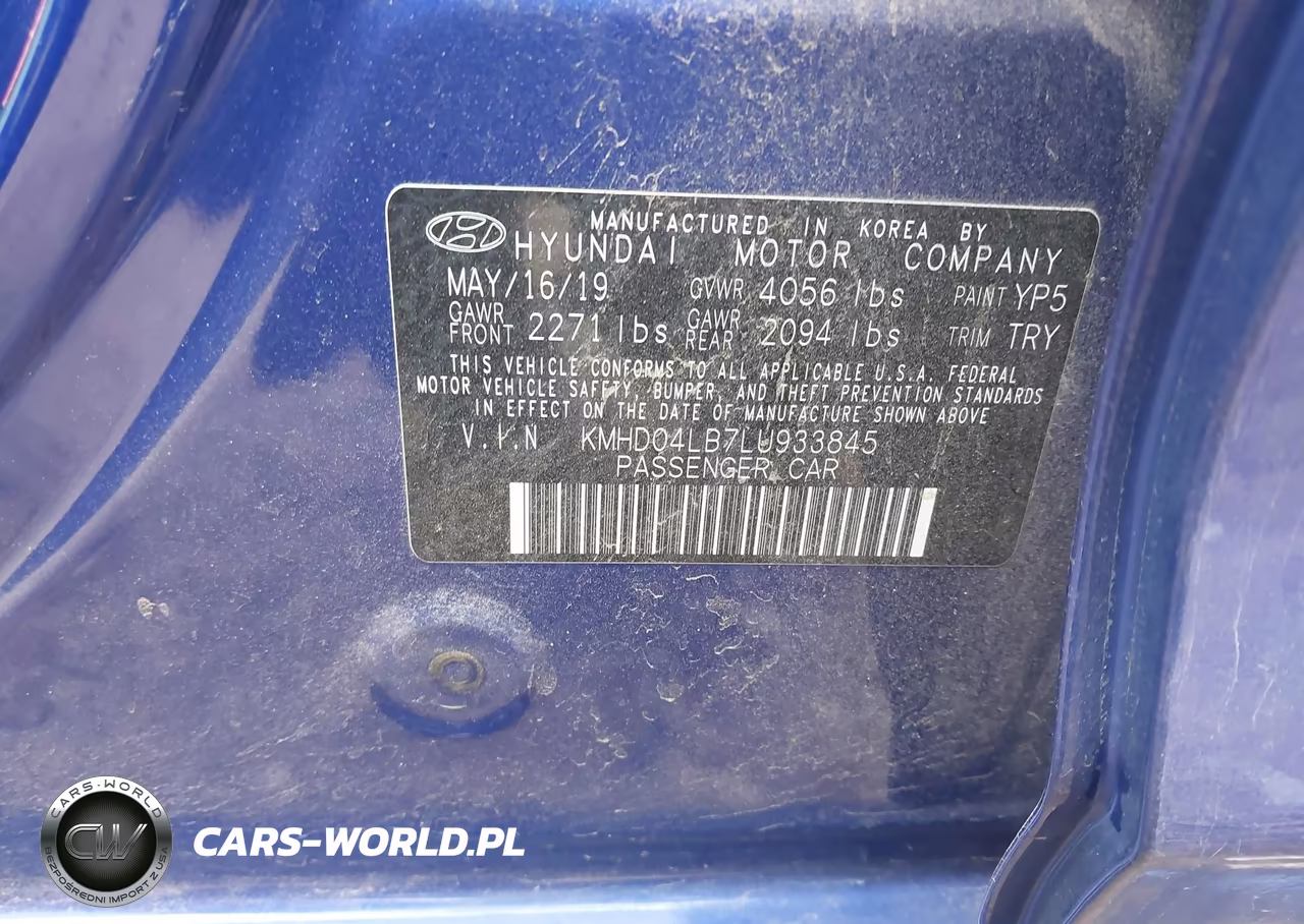 2020 Hyundai Elantra Sport VIN:KMHD04LB7LU933845 - 9