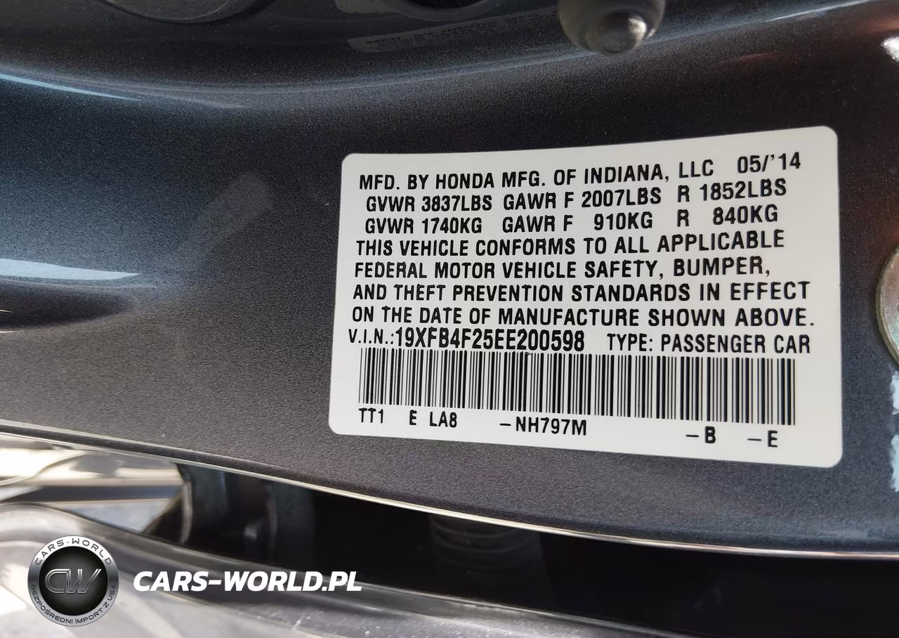 2014 Honda Civic Hybrid VIN:19XFB4F25EE200598 - 9