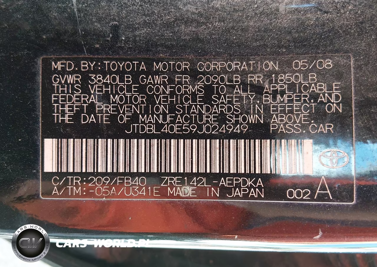 2009 Toyota Corolla Le VIN:JTDBL40E59J024949 - 9