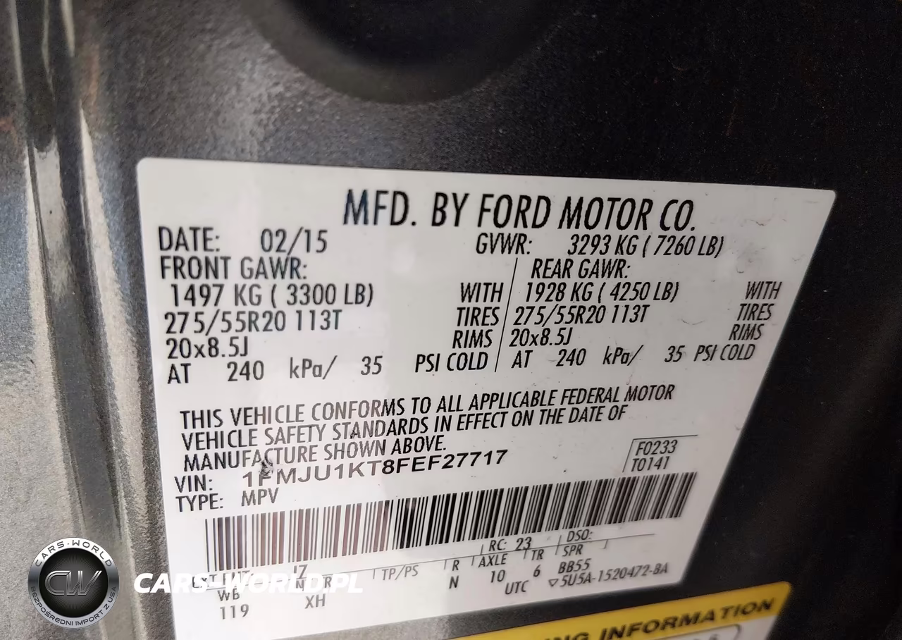 2015 Ford Expedition Limited VIN:1FMJU1KT8FEF27717 - 9