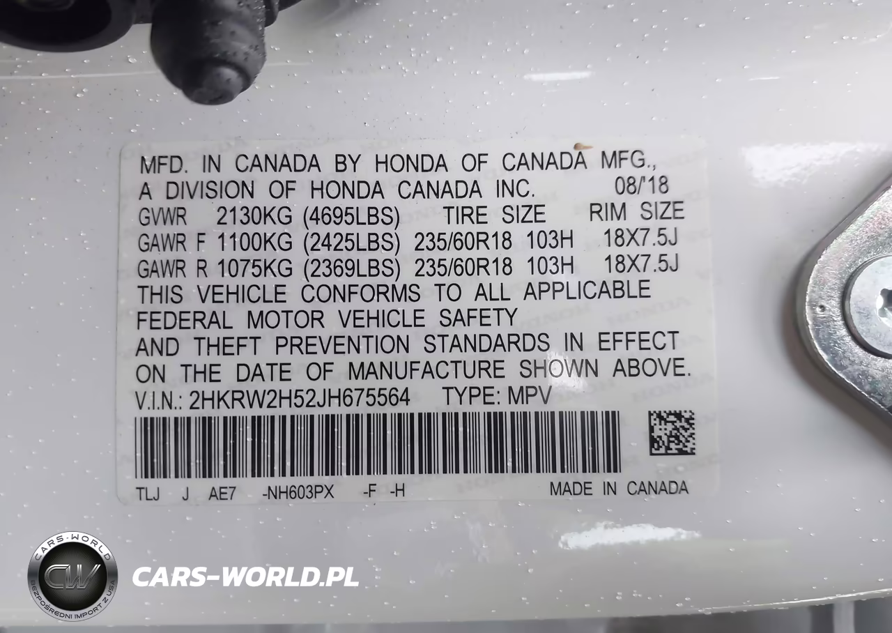 2018 Honda Cr-V Ex VIN:2HKRW2H52JH675564 - 9