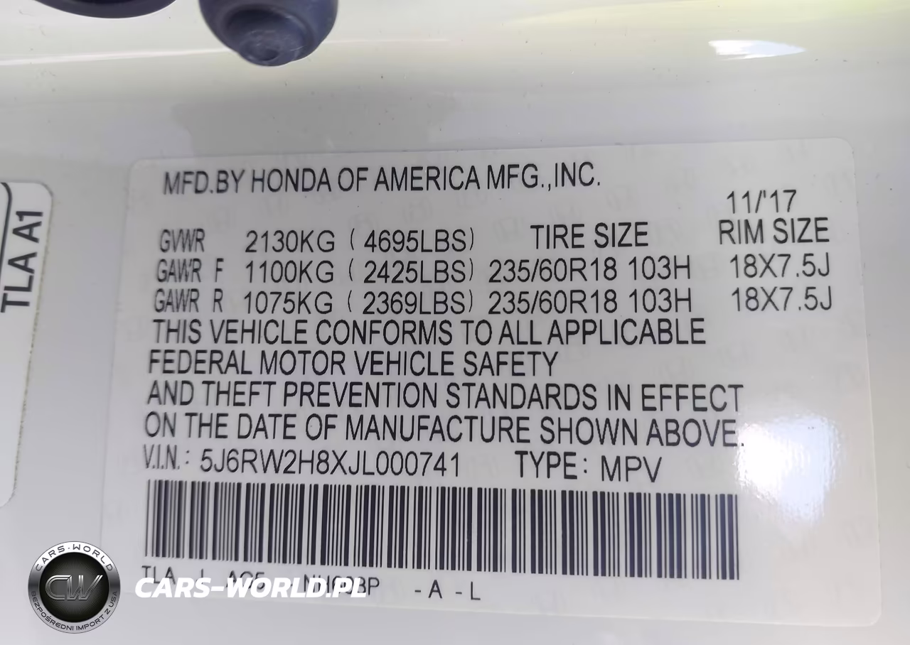 2018 Honda Cr-V Ex-L-Ex-L Navi VIN:5J6RW2H8XJL000741 - 9