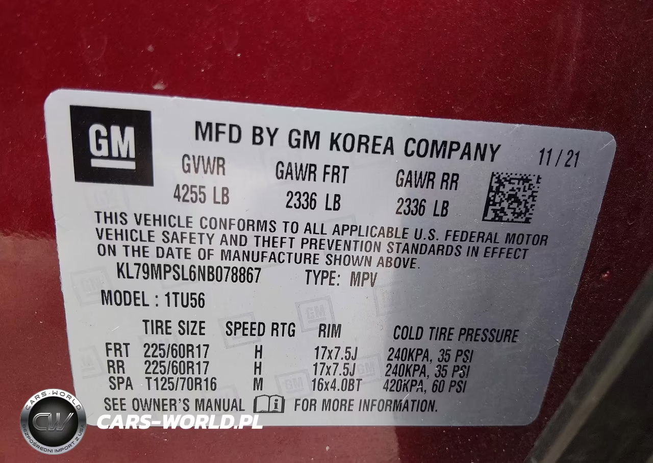2022 Chevrolet Trailblazer Fwd Lt VIN:KL79MPSL6NB078867 - 9
