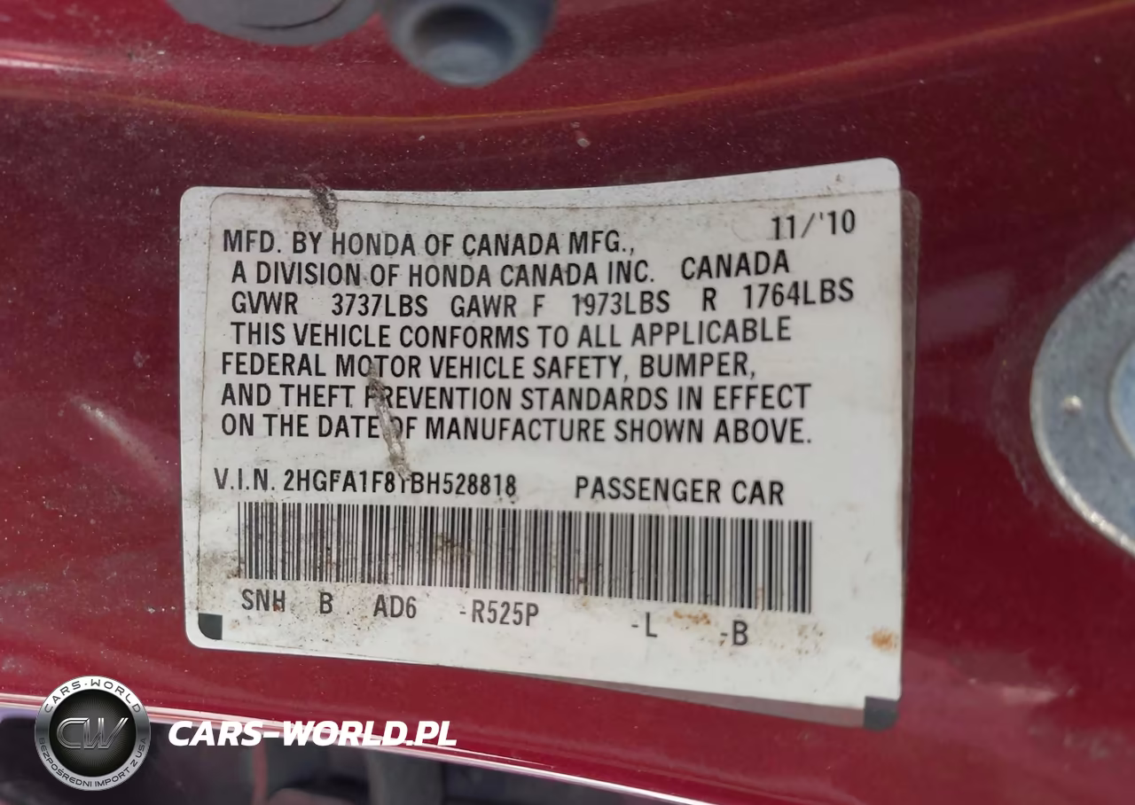 2011 Honda Civic Ex VIN:2HGFA1F81BH528818 - 9