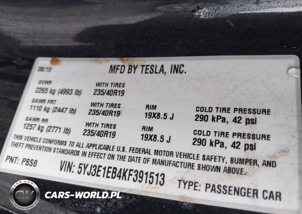 2019 Tesla Model 3 Long Range-Performance VIN:5YJ3E1EB4KF391513 - 9