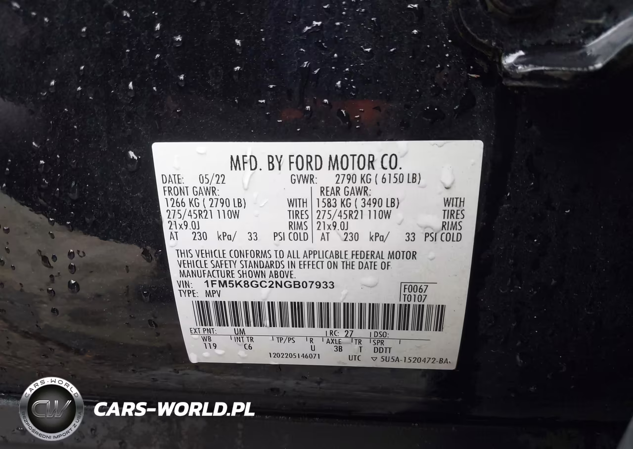 2022 Ford Explorer St VIN:1FM5K8GC2NGB07933 - 9
