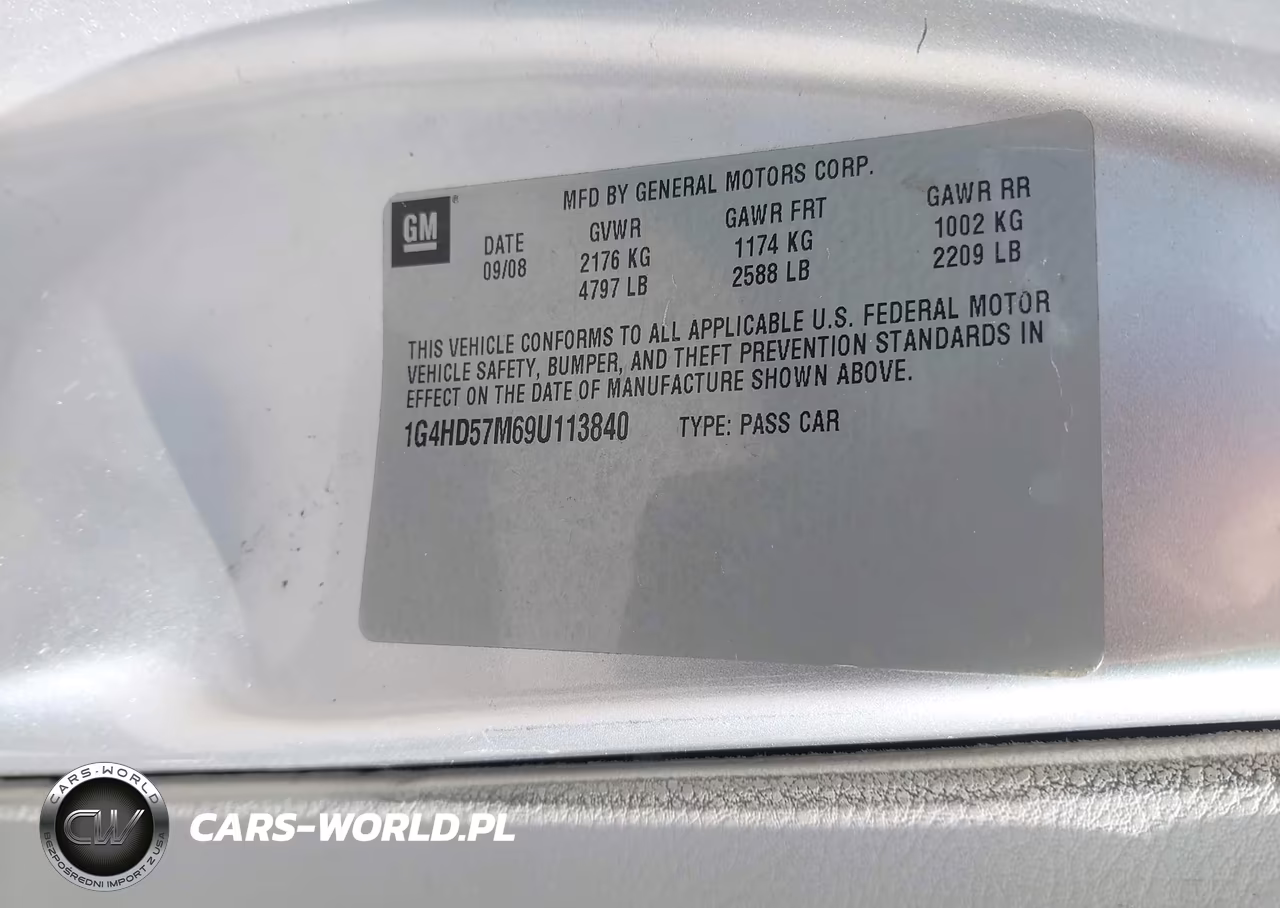 2009 Buick Lucerne Cxl VIN:1G4HD57M69U113840 - 9